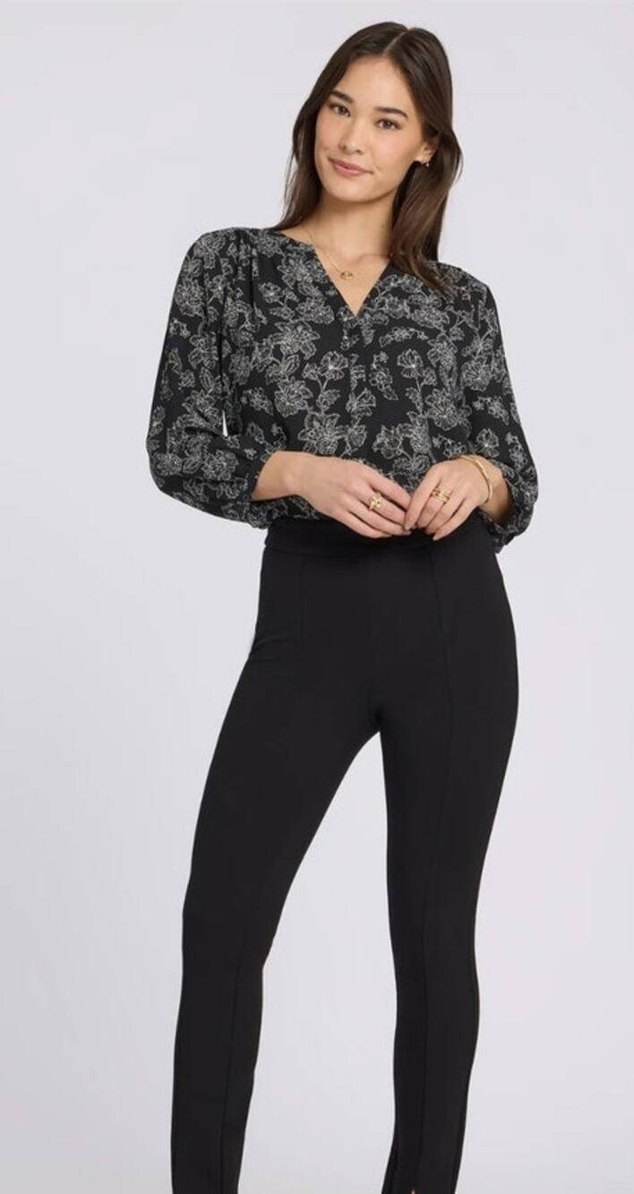 NYDJ Sculpt Her Ponte Pants Black Compression Trouser M Work Office Slimming